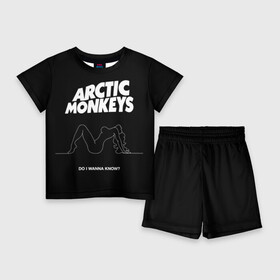 Детский костюм с шортами 3D с принтом Arctic Monkeys в Петрозаводске,  |  | arctic monkeys | алекс тёрнер | арктик манкиз | группы | джейми кук | инди | музыка | мэтт хелдерс | ник омэлли | постпанк | рок