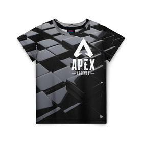 Детская футболка 3D с принтом Apex Legends в Петрозаводске, 100% гипоаллергенный полиэфир | прямой крой, круглый вырез горловины, длина до линии бедер, чуть спущенное плечо, ткань немного тянется | 