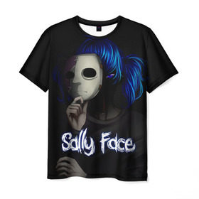 Мужская футболка 3D с принтом Sally Face (9) в Петрозаводске, 100% полиэфир | прямой крой, круглый вырез горловины, длина до линии бедер | face | fisher | larry johnson | mask | sally | sally face | sally fisher | демоны | духи | маска | призраки | салли | салли фейс | салли фишер | фейс