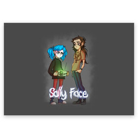 Поздравительная открытка с принтом Sally Face (10) в Петрозаводске, 100% бумага | плотность бумаги 280 г/м2, матовая, на обратной стороне линовка и место для марки
 | face | fisher | larry johnson | mask | sally | sally face | sally fisher | демоны | духи | маска | призраки | салли | салли фейс | салли фишер | фейс
