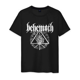 Мужская футболка хлопок с принтом Behemoth в Петрозаводске, 100% хлопок | прямой крой, круглый вырез горловины, длина до линии бедер, слегка спущенное плечо. | behemoth | black metal | death metal | inferno | nergal | orion | seth | блэк метал | группы | дэт метал | метал | музыка | рок