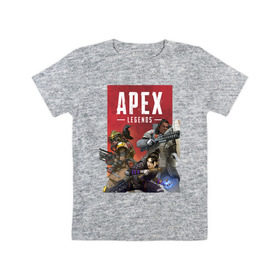 Детская футболка хлопок с принтом Apex legends в Петрозаводске, 100% хлопок | круглый вырез горловины, полуприлегающий силуэт, длина до линии бедер | Тематика изображения на принте: 