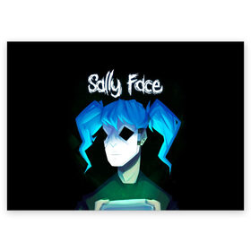 Поздравительная открытка с принтом Sally Face (11) в Петрозаводске, 100% бумага | плотность бумаги 280 г/м2, матовая, на обратной стороне линовка и место для марки
 | Тематика изображения на принте: face | fisher | larry johnson | mask | sally | sally face | sally fisher | демоны | духи | маска | призраки | салли | салли фейс | салли фишер | фейс