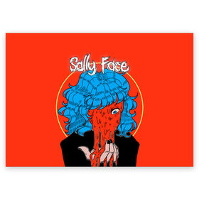 Поздравительная открытка с принтом Sally Face (13) в Петрозаводске, 100% бумага | плотность бумаги 280 г/м2, матовая, на обратной стороне линовка и место для марки
 | face | fisher | larry johnson | mask | sally | sally face | sally fisher | демоны | духи | маска | призраки | салли | салли фейс | салли фишер | фейс