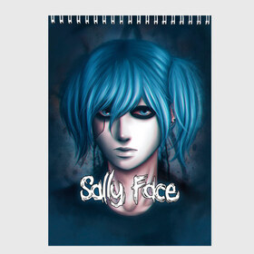 Скетчбук с принтом Sally Face (14) в Петрозаводске, 100% бумага
 | 48 листов, плотность листов — 100 г/м2, плотность картонной обложки — 250 г/м2. Листы скреплены сверху удобной пружинной спиралью | face | fisher | larry johnson | mask | sally | sally face | sally fisher | демоны | духи | маска | призраки | салли | салли фейс | салли фишер | фейс