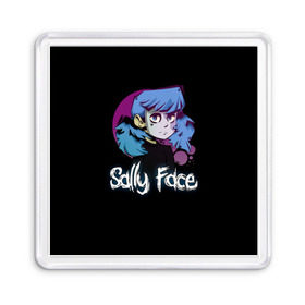 Магнит 55*55 с принтом Sally Face (15) в Петрозаводске, Пластик | Размер: 65*65 мм; Размер печати: 55*55 мм | face | fisher | larry johnson | mask | sally | sally face | sally fisher | демоны | духи | маска | призраки | салли | салли фейс | салли фишер | фейс