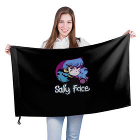 Флаг 3D с принтом Sally Face (15) в Петрозаводске, 100% полиэстер | плотность ткани — 95 г/м2, размер — 67 х 109 см. Принт наносится с одной стороны | face | fisher | larry johnson | mask | sally | sally face | sally fisher | демоны | духи | маска | призраки | салли | салли фейс | салли фишер | фейс