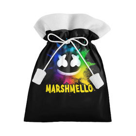 Подарочный 3D мешок с принтом Marshmello в Петрозаводске, 100% полиэстер | Размер: 29*39 см | Тематика изображения на принте: alone | beautiful now | disc | dj | jockey | marshmallow | американский | диджей | дискотека | маршмэллоу | продюсер