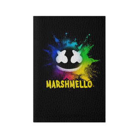 Обложка для паспорта матовая кожа с принтом Marshmello в Петрозаводске, натуральная матовая кожа | размер 19,3 х 13,7 см; прозрачные пластиковые крепления | alone | beautiful now | disc | dj | jockey | marshmallow | американский | диджей | дискотека | маршмэллоу | продюсер