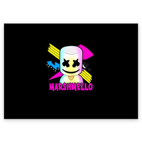 Поздравительная открытка с принтом Marshmello в Петрозаводске, 100% бумага | плотность бумаги 280 г/м2, матовая, на обратной стороне линовка и место для марки
 | alone | beautiful now | disc | dj | jockey | marshmallow | американский | диджей | дискотека | маршмэллоу | продюсер