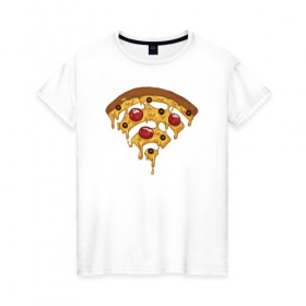 Женская футболка хлопок с принтом Пицца Wi-Fi в Петрозаводске, 100% хлопок | прямой крой, круглый вырез горловины, длина до линии бедер, слегка спущенное плечо | pizza | wi fi | wifi | абстракция | вай фай | интернет | пицца