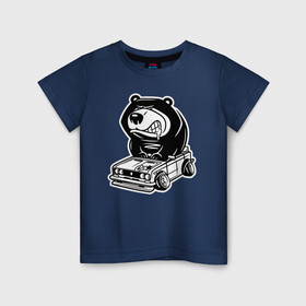 Детская футболка хлопок с принтом Медведь на жигулях  в Петрозаводске, 100% хлопок | круглый вырез горловины, полуприлегающий силуэт, длина до линии бедер | ваз 2103 | ваз 2106 | жигули | жигули 2103 | жигули 2106