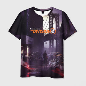 Мужская футболка 3D с принтом The Division 2 в Петрозаводске, 100% полиэфир | прямой крой, круглый вырез горловины, длина до линии бедер | 