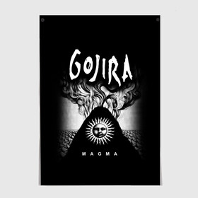 Постер с принтом Gojira в Петрозаводске, 100% бумага
 | бумага, плотность 150 мг. Матовая, но за счет высокого коэффициента гладкости имеет небольшой блеск и дает на свету блики, но в отличии от глянцевой бумаги не покрыта лаком | death metal | from mars to sirius | gojira | magmа | terra incognita | the link | the way of all flesh | годжира | грув метал | группы | дэт метал | метал | музыка | рок