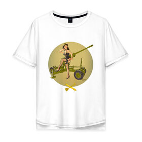 Мужская футболка хлопок Oversize с принтом ПВО, 23 февраля в Петрозаводске, 100% хлопок | свободный крой, круглый ворот, “спинка” длиннее передней части | 