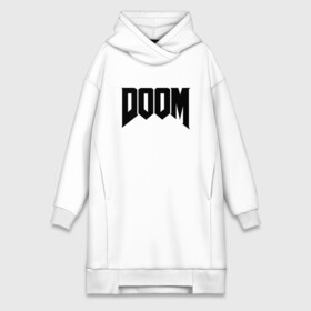 Платье-худи хлопок с принтом DOOM в Петрозаводске,  |  | devil | doom | hell | mark of the doom slayer | slayer | ад | гарнил | дум | знаки | иероглифы | компьютерные игры 2019 | преисподняя | символ | солдат