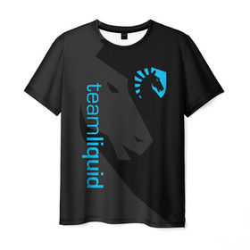 Мужская футболка 3D с принтом TEAM LIQUID в Петрозаводске, 100% полиэфир | прямой крой, круглый вырез горловины, длина до линии бедер | 2019 | blue | cybersport | esport | liquid | logo | pro league | team | team liquid | киберспорт | логотип | тим ликвид | фирменные цвета
