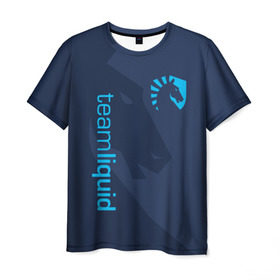 Мужская футболка 3D с принтом TEAM LIQUID в Петрозаводске, 100% полиэфир | прямой крой, круглый вырез горловины, длина до линии бедер | 2019 | blue | cybersport | esport | liquid | logo | pro league | team | team liquid | киберспорт | логотип | тим ликвид | фирменные цвета