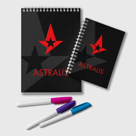 Блокнот с принтом ASTRALIS АСТРАЛИС в Петрозаводске, 100% бумага | 48 листов, плотность листов — 60 г/м2, плотность картонной обложки — 250 г/м2. Листы скреплены удобной пружинной спиралью. Цвет линий — светло-серый
 | action | astralis | awp | counter strike | cs go | cs go global offensive | cybersport | faze clan | game | gamer | hyper beast | shooter | skin | team liquid | киберспорт | оружие | скины