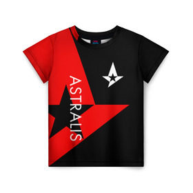 Детская футболка 3D с принтом ASTRALIS в Петрозаводске, 100% гипоаллергенный полиэфир | прямой крой, круглый вырез горловины, длина до линии бедер, чуть спущенное плечо, ткань немного тянется | action | astralis | awp | counter strike | cs go | cs go global offensive | cybersport | faze clan | game | gamer | hyper beast | shooter | skin | team liquid | киберспорт | оружие | скины