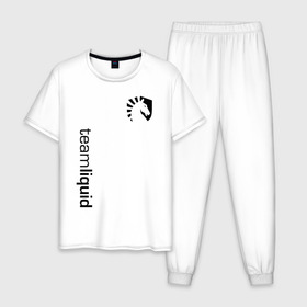Мужская пижама хлопок с принтом TEAM LIQUID в Петрозаводске, 100% хлопок | брюки и футболка прямого кроя, без карманов, на брюках мягкая резинка на поясе и по низу штанин
 | 2019 | blue | cybersport | esport | liquid | logo | pro league | team | team liquid | киберспорт | логотип | тим ликвид | фирменные цвета