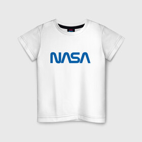 Детская футболка хлопок с принтом NASA в Петрозаводске, 100% хлопок | круглый вырез горловины, полуприлегающий силуэт, длина до линии бедер | galaxy | nasa | space | space company | star | астрономия | галактика | звезды | космическая компания | космос | наса