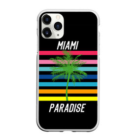Чехол для iPhone 11 Pro Max матовый с принтом Miami Paradise в Петрозаводске, Силикон |  | Тематика изображения на принте: america | city | colorful | drawing | grap | miami | palm tree | paradise | recreation | resort | stripes | tree | usa | world | америка | город | графика | дерево | курорт | майами | мировой | надпись | отдых | пальма | полосы | разноцветные | рай | рису