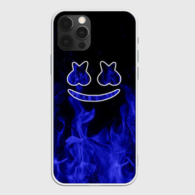 Чехол для iPhone 12 Pro с принтом Marshmello Fire  в Петрозаводске, силикон | область печати: задняя сторона чехла, без боковых панелей | christopher comstock | dj | fire | marshmello | music | диджей | искры | клубная музыка | клубняк | крис комсток | логотип | маршмэллоу | музыка | огонь | пламя