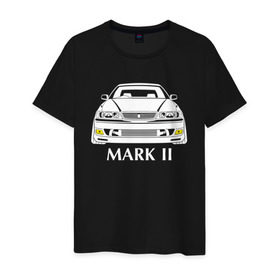Мужская футболка хлопок с принтом Toyota Mark2 JZX100 в Петрозаводске, 100% хлопок | прямой крой, круглый вырез горловины, длина до линии бедер, слегка спущенное плечо. | jzx100 | mark2 jzx100 | toyota | toyota mark2 | toyota mark2 jzx100