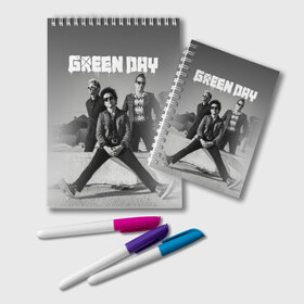 Блокнот с принтом Green Day в Петрозаводске, 100% бумага | 48 листов, плотность листов — 60 г/м2, плотность картонной обложки — 250 г/м2. Листы скреплены удобной пружинной спиралью. Цвет линий — светло-серый
 | Тематика изображения на принте: green day | greenday | punk | rock | грин дэй | группы | музыка | панк | рок