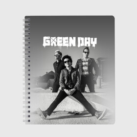 Тетрадь с принтом Green Day в Петрозаводске, 100% бумага | 48 листов, плотность листов — 60 г/м2, плотность картонной обложки — 250 г/м2. Листы скреплены сбоку удобной пружинной спиралью. Уголки страниц и обложки скругленные. Цвет линий — светло-серый
 | green day | greenday | punk | rock | грин дэй | группы | музыка | панк | рок