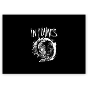 Поздравительная открытка с принтом In Flames в Петрозаводске, 100% бумага | плотность бумаги 280 г/м2, матовая, на обратной стороне линовка и место для марки
 | battles | death metal | in flames | inflames | metal | rock | группы | дэт метал | метал | музыка | рок