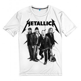Мужская футболка 3D с принтом Metallica в Петрозаводске, 100% полиэфир | прямой крой, круглый вырез горловины, длина до линии бедер | heavy metal | metal | metallica | группы | метал | металлика | музыка | рок | трэш метал | хєви метал