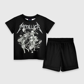 Детский костюм с шортами 3D с принтом Metallica в Петрозаводске,  |  | Тематика изображения на принте: heavy metal | metal | metallica | группы | метал | металлика | музыка | рок | трэш метал | хєви метал
