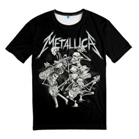Мужская футболка 3D с принтом Metallica в Петрозаводске, 100% полиэфир | прямой крой, круглый вырез горловины, длина до линии бедер | heavy metal | metal | metallica | группы | метал | металлика | музыка | рок | трэш метал | хєви метал