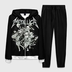 Мужской костюм 3D с принтом Metallica в Петрозаводске, 100% полиэстер | Манжеты и пояс оформлены тканевой резинкой, двухслойный капюшон со шнурком для регулировки, карманы спереди | heavy metal | metal | metallica | группы | метал | металлика | музыка | рок | трэш метал | хєви метал
