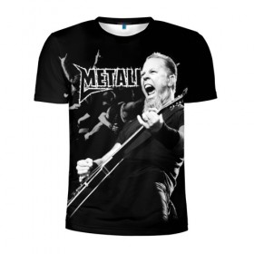 Мужская футболка 3D спортивная с принтом Metallica в Петрозаводске, 100% полиэстер с улучшенными характеристиками | приталенный силуэт, круглая горловина, широкие плечи, сужается к линии бедра | heavy metal | metal | metallica | группы | метал | металлика | музыка | рок | трэш метал | хєви метал