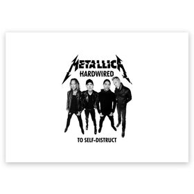 Поздравительная открытка с принтом Metallica в Петрозаводске, 100% бумага | плотность бумаги 280 г/м2, матовая, на обратной стороне линовка и место для марки
 | Тематика изображения на принте: heavy metal | metal | metallica | группы | метал | металлика | музыка | рок | трэш метал | хєви метал