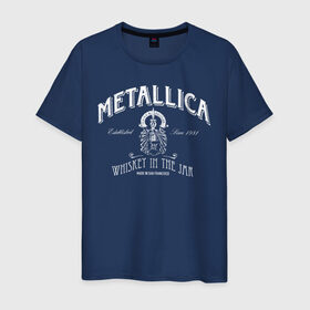Мужская футболка хлопок с принтом Metallica в Петрозаводске, 100% хлопок | прямой крой, круглый вырез горловины, длина до линии бедер, слегка спущенное плечо. | heavy metal | metal | metallica | группы | метал | металлика | музыка | рок | трэш метал | хєви метал