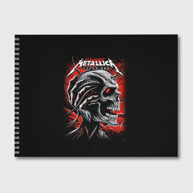 Альбом для рисования с принтом Metallica в Петрозаводске, 100% бумага
 | матовая бумага, плотность 200 мг. | heavy metal | metal | metallica | группы | метал | металлика | музыка | рок | трэш метал | хєви метал