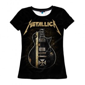 Женская футболка 3D с принтом Metallica в Петрозаводске, 100% полиэфир ( синтетическое хлопкоподобное полотно) | прямой крой, круглый вырез горловины, длина до линии бедер | heavy metal | metal | metallica | группы | метал | металлика | музыка | рок | трэш метал | хєви метал