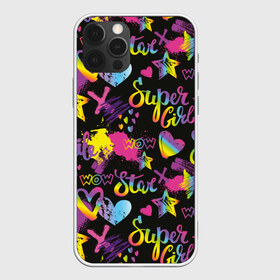 Чехол для iPhone 12 Pro Max с принтом Super Girl в Петрозаводске, Силикон |  | girl | hearts | rainbow | raster | spectrum | splashes | spots | star | super | абстракция | брызги | графика | девушка | звезда | кислотный | любовь | мечта | надпись | праздник | пятна | радуга | растр | рисунок | сердца | спектр