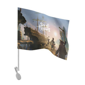 Флаг для автомобиля с принтом Sea of Thieves в Петрозаводске, 100% полиэстер | Размер: 30*21 см | blade | captain | game | hat | ken | pirate | sea of thieves | snake | sword | tatoo | woman | игры | пираты