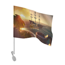 Флаг для автомобиля с принтом Sea of Thieves в Петрозаводске, 100% полиэстер | Размер: 30*21 см | blade | captain | game | hat | ken | pirate | sea of thieves | snake | sword | tatoo | woman | игры | пираты