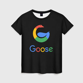 Женская футболка 3D с принтом GOOSE в Петрозаводске, 100% полиэфир ( синтетическое хлопкоподобное полотно) | прямой крой, круглый вырез горловины, длина до линии бедер | android | google | gussi | андройд | гуси