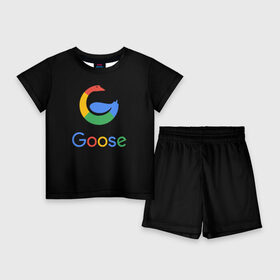 Детский костюм с шортами 3D с принтом GOOSE в Петрозаводске,  |  | android | google | gussi | андройд | гуси