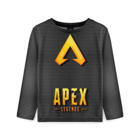 Детский лонгслив 3D с принтом APEX LEGENDS в Петрозаводске, 100% полиэстер | длинные рукава, круглый вырез горловины, полуприлегающий силуэт
 | apex | apex legends | апекс | апекс легенд | апекс легендс | бой | игра | компьютерная игра | королевская битва | лучшее | онлайн игра | популярное | текстура | хит | шутер