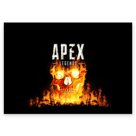Поздравительная открытка с принтом APEX LEGENDS в Петрозаводске, 100% бумага | плотность бумаги 280 г/м2, матовая, на обратной стороне линовка и место для марки
 | apex | apex legends | апекс | апекс легенд | апекс легендс | бой | игра | компьютерная игра | королевская битва | лучшее | огонь | онлайн игра | популярное | хит | череп | шутер