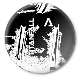 Значок с принтом Titanfall в Петрозаводске,  металл | круглая форма, металлическая застежка в виде булавки | боевой | меха | научно | оружие | робот | сеть | симулятор | снаряжение | спектры | титан | фантастика | шутер