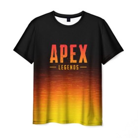Мужская футболка 3D с принтом APEX LEGENDS в Петрозаводске, 100% полиэфир | прямой крой, круглый вырез горловины, длина до линии бедер | apex | apex legends | battle | battle royal | titanfall | апекс | апекс легендс | батл рояль | битва | война | королевская битва